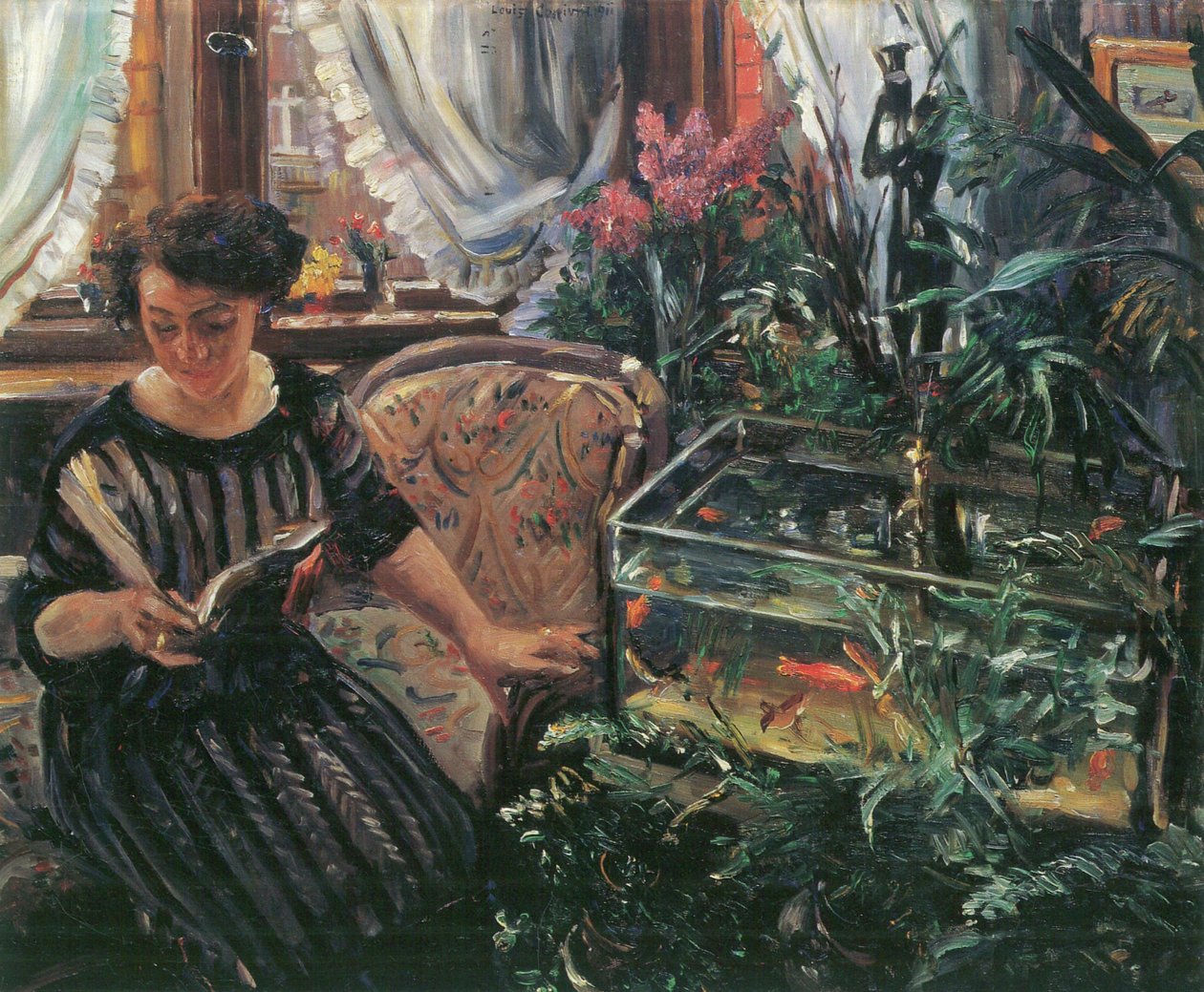 Dáma v povodí zlaté rybky Umělcova manželka od Lovis Corinth