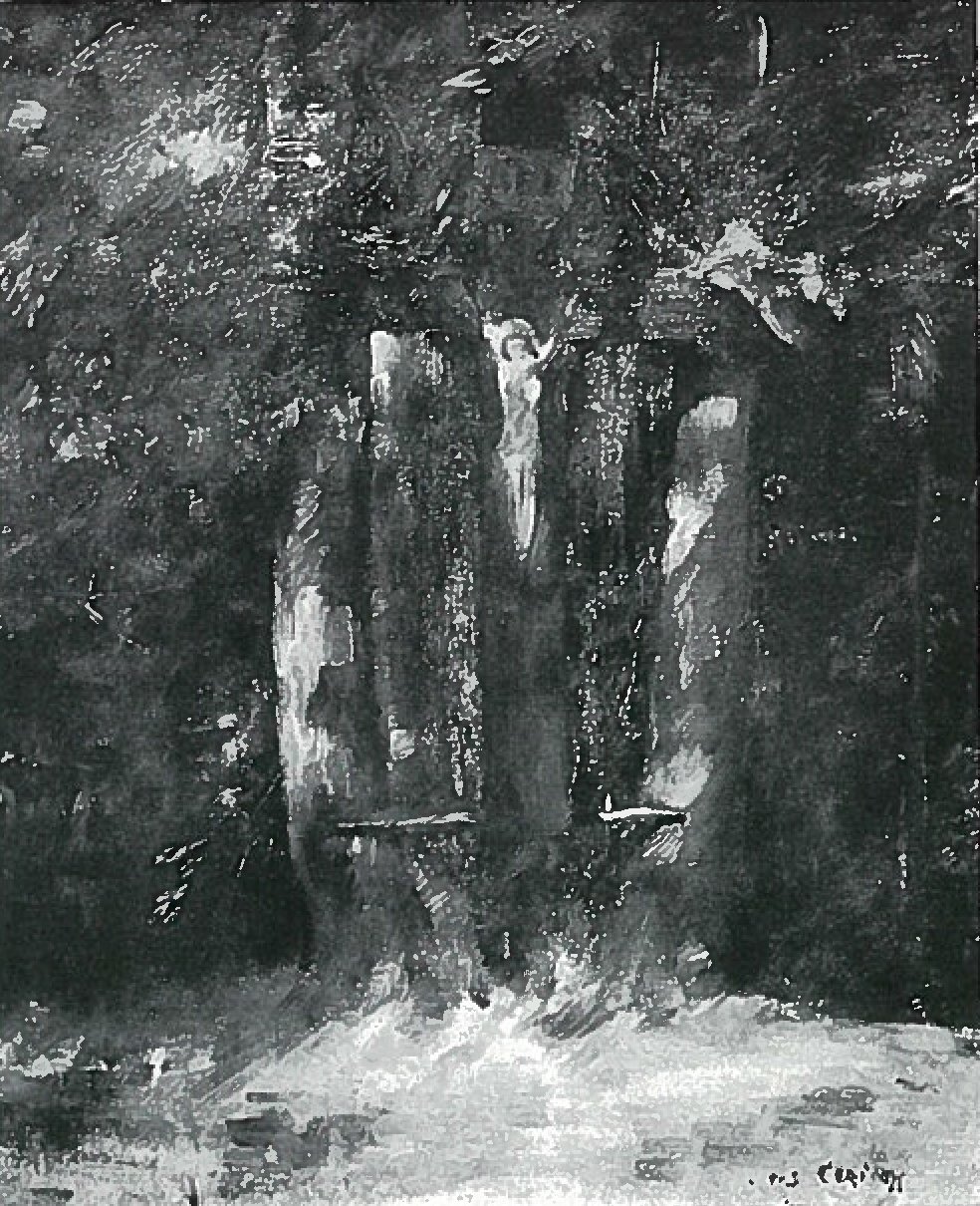 Krucifix v lese od Lovis Corinth
