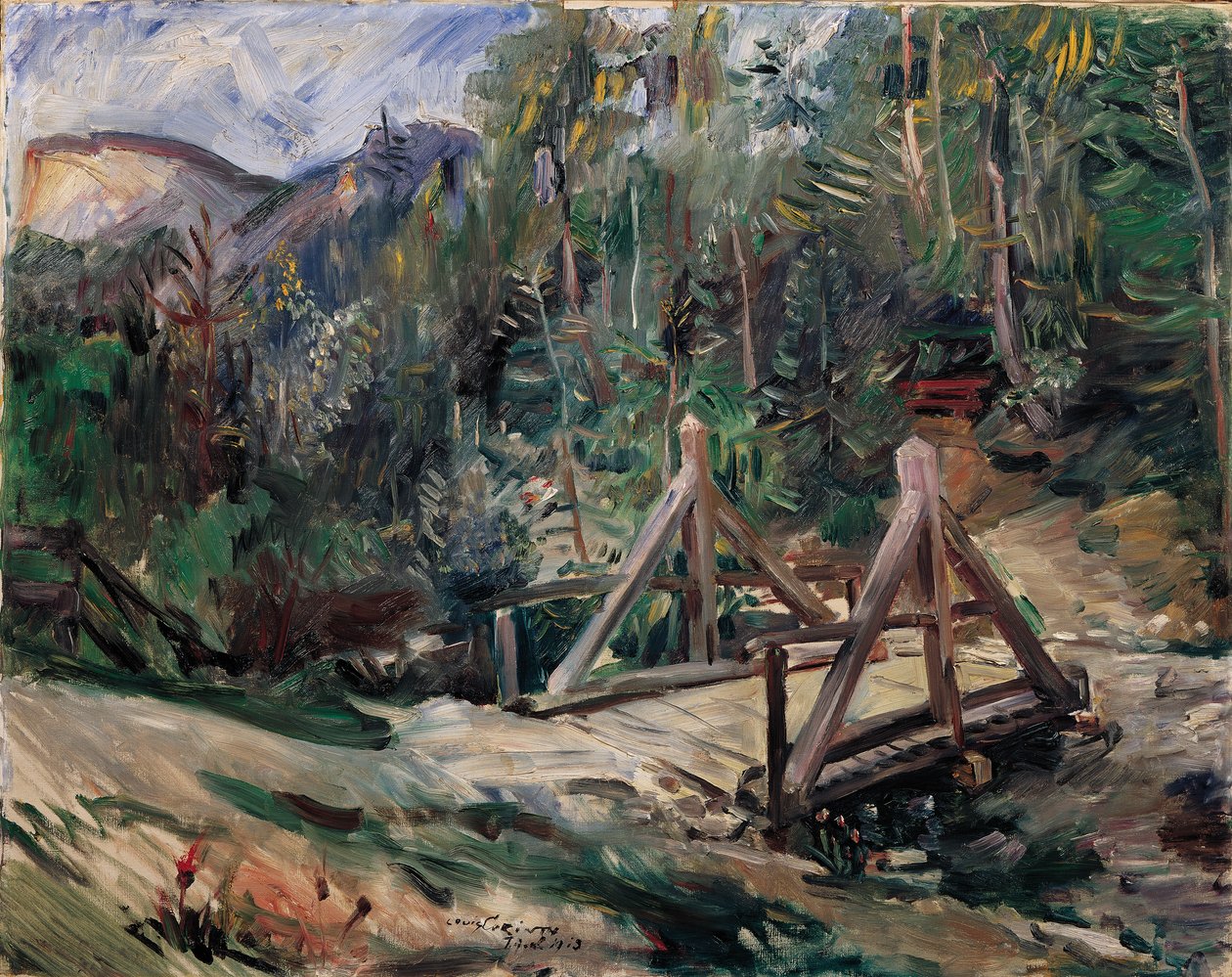 Tyrolská krajina s mostem od Lovis Corinth