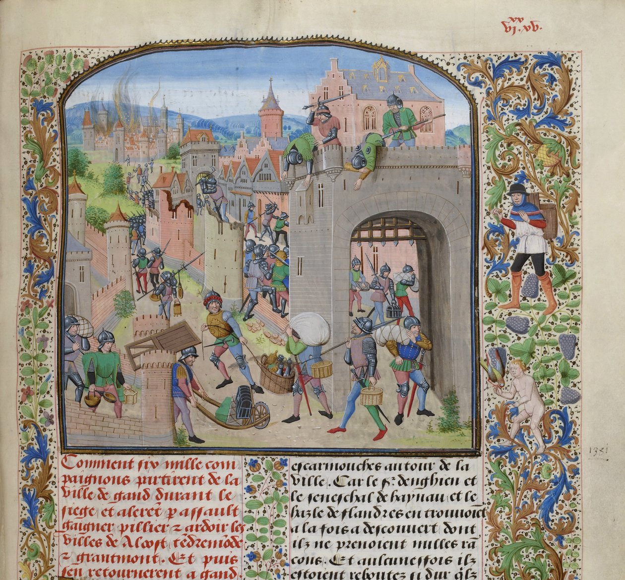 Drancování města Grammont, cca 1470-1475. od Loyset Liedet
