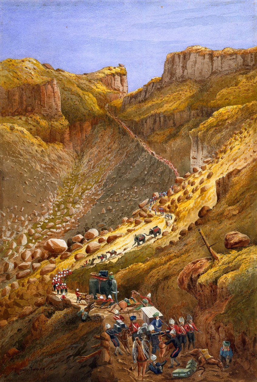 The Chetta Ravine, Habeš, 1868 od Lt Cornelius Francis James