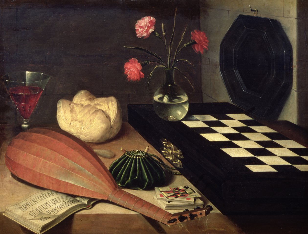 Zátiší se šachovnicí, 1630 od Lubin Baugin