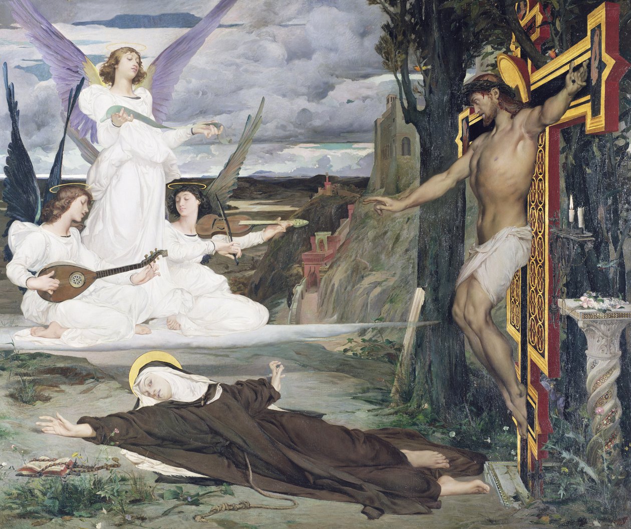 The Vision, Legend of the 14th Century, 1872 od Luc Oliver Merson