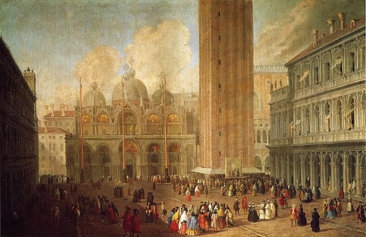 Piazza San Marco, Benátky, kolem roku 1722 od Luca Carlevaris