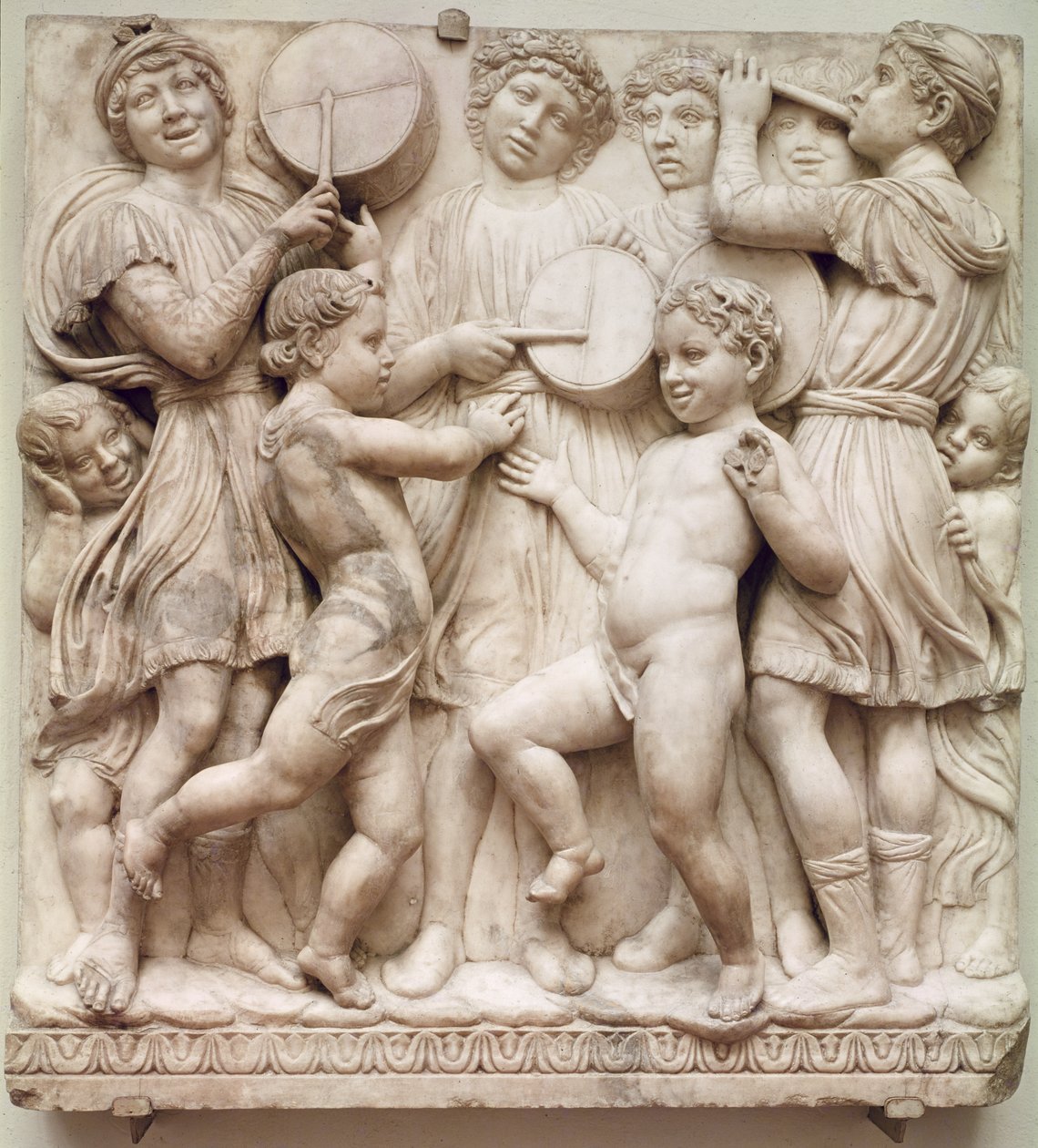 Hudební andělé, reliéf z Cantoria, kolem 1432-38 (mramor) od Luca Della Robbia