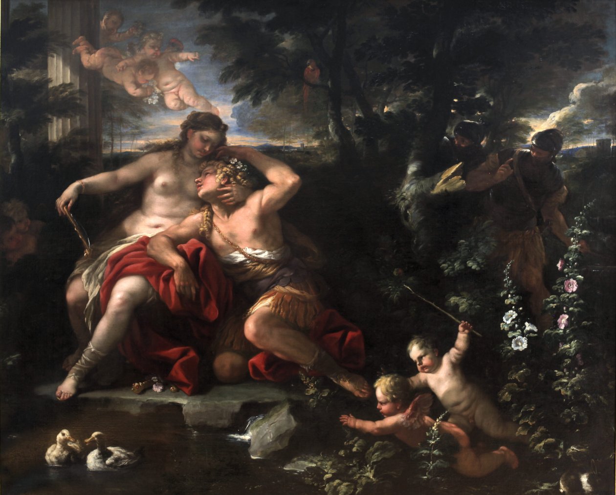 Renaud a Armide objevili rytíři od Luca Giordano