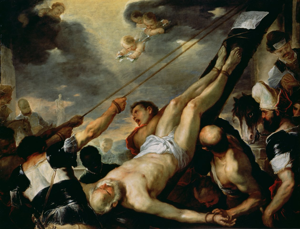Ukřižování svatého Petra, kolem roku 1660 od Luca Giordano