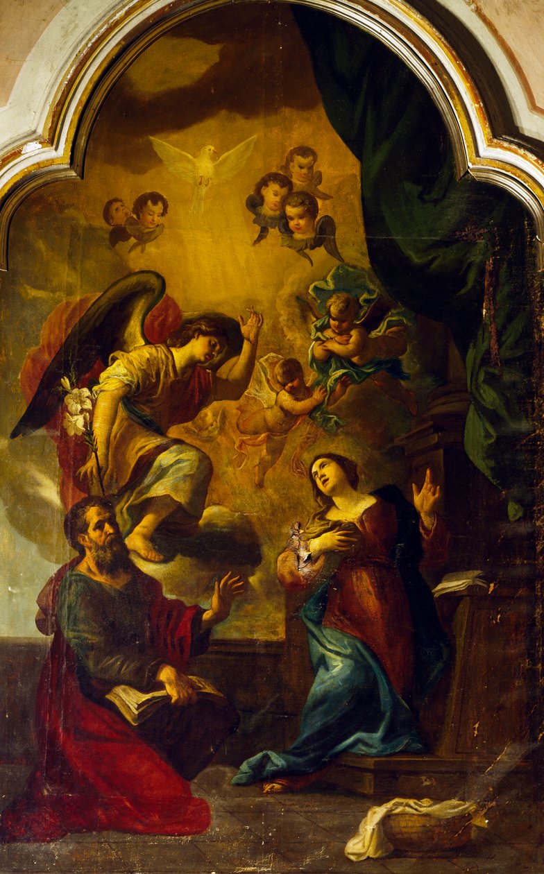 Zvěstování, Luca Cambiaso (1527-1585) od Luca Cambiaso