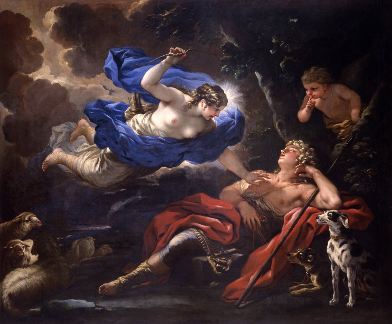 Diana a Endymion, asi 1675-1680. od Luca Giordano