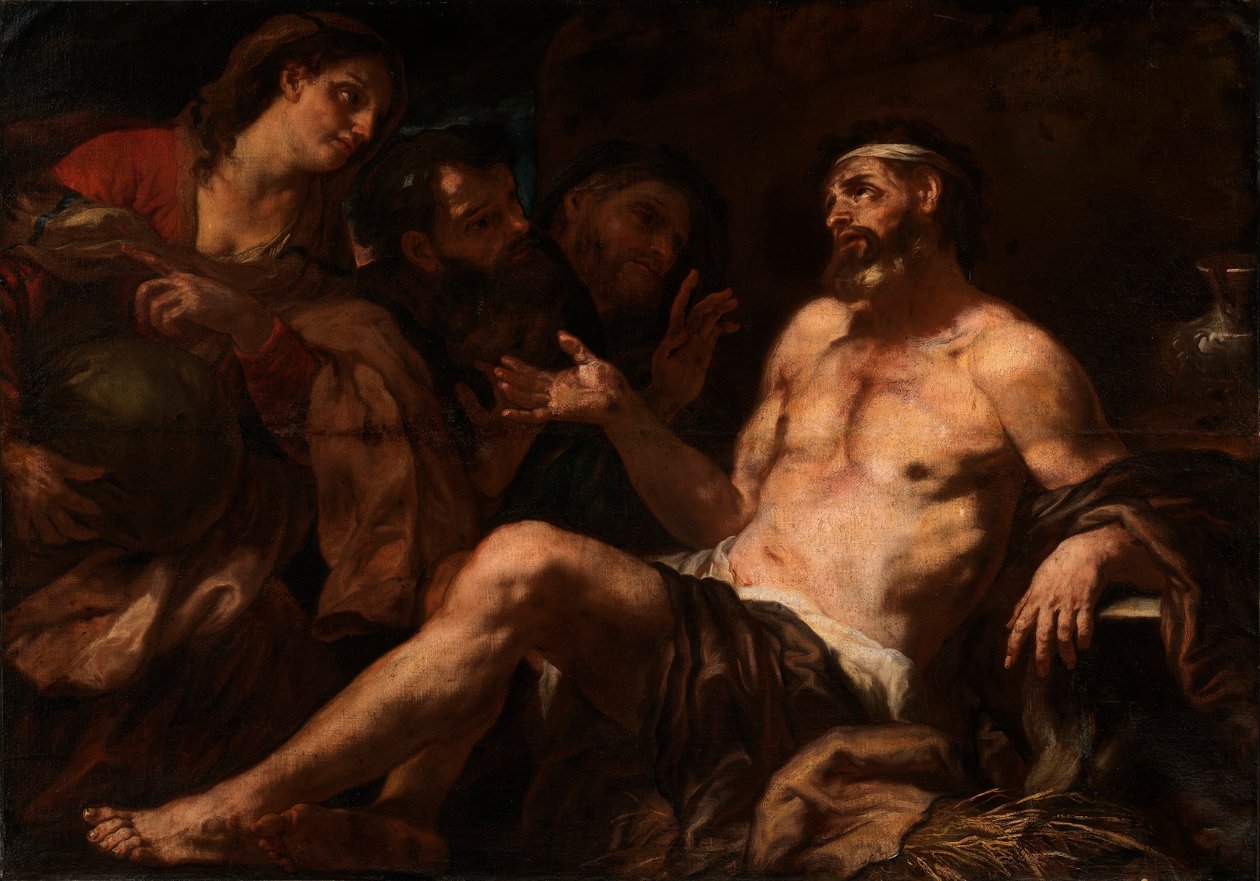 Job a jeho utěšitelé od Luca Giordano
