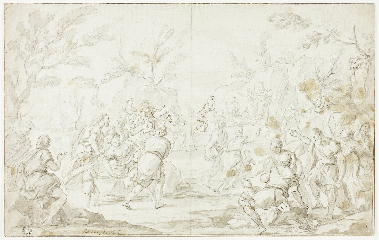 Mojžíš udeřil do skály od Luca Giordano
