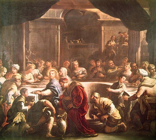 Svatební hostina v Káně (olej) od Luca Giordano