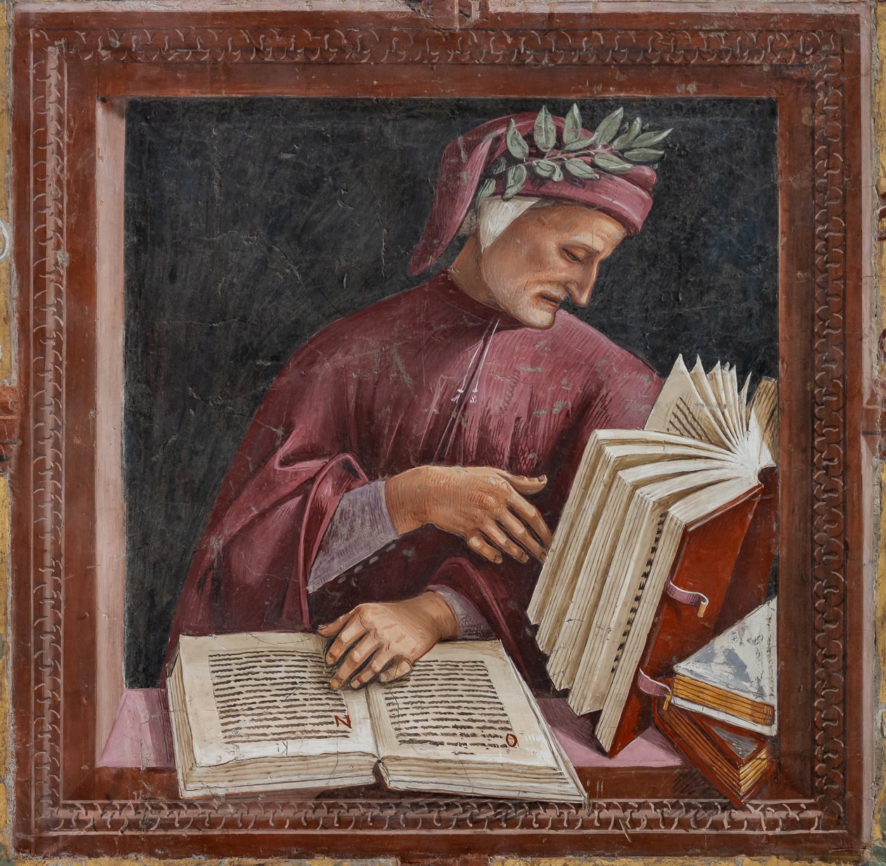 Dante čte svá díla (freska) od Luca Signorelli