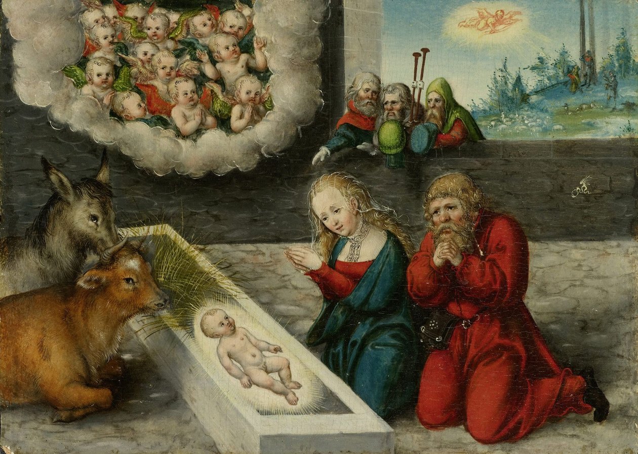 Klanění Kristu od Lucas Cranach the Elder