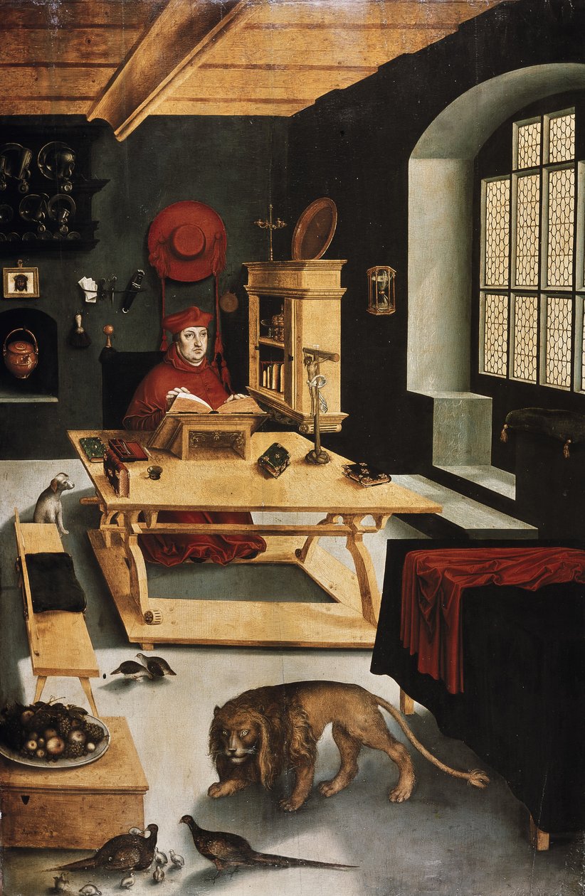 Kardinál Albrecht z Braniborska jako Hieronym ve věci od Lucas Cranach the Elder