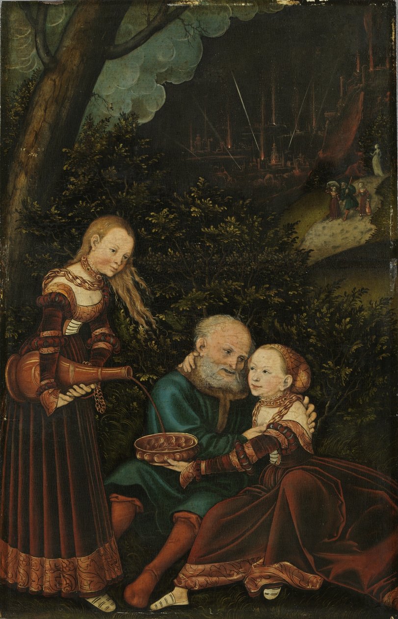 Lot a jeho dcery od Lucas Cranach the Elder