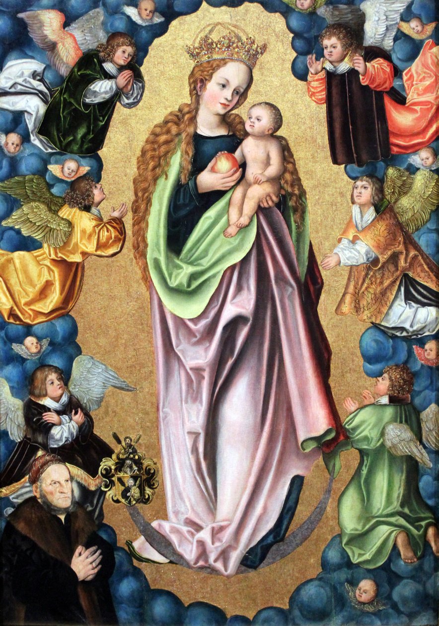 Madonna na srpku měsíce od Lucas Cranach the Elder