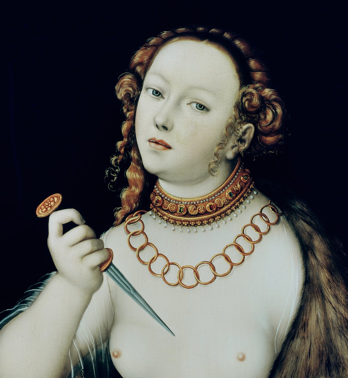 Sebevražda Lukrécie, 1538 (detail 180495) od Lucas Cranach the Elder