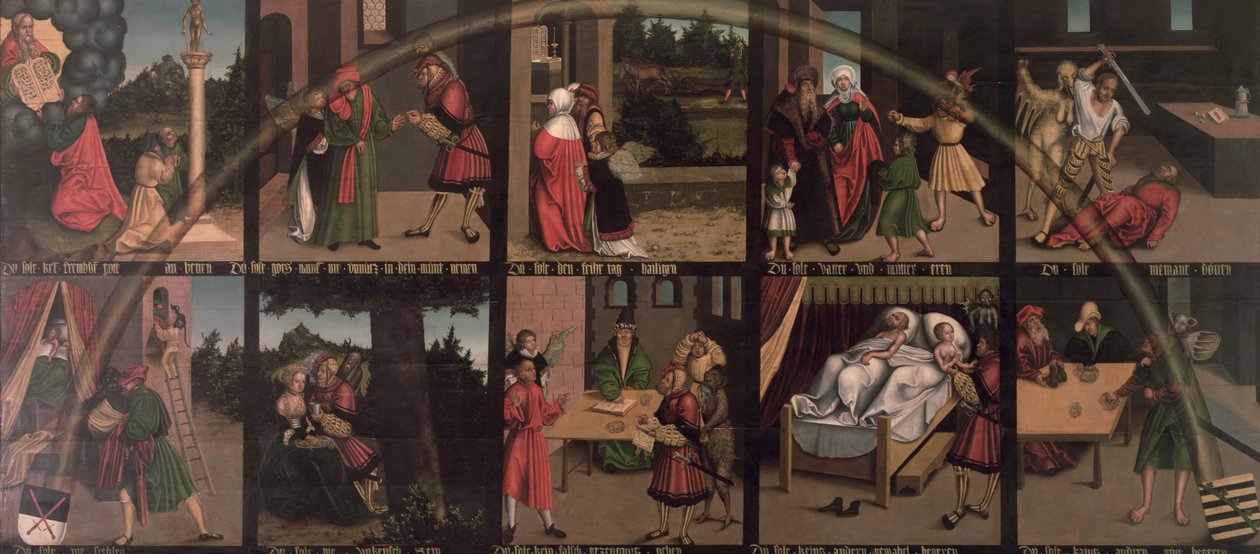 Deset přikázání od Lucas Cranach the Elder