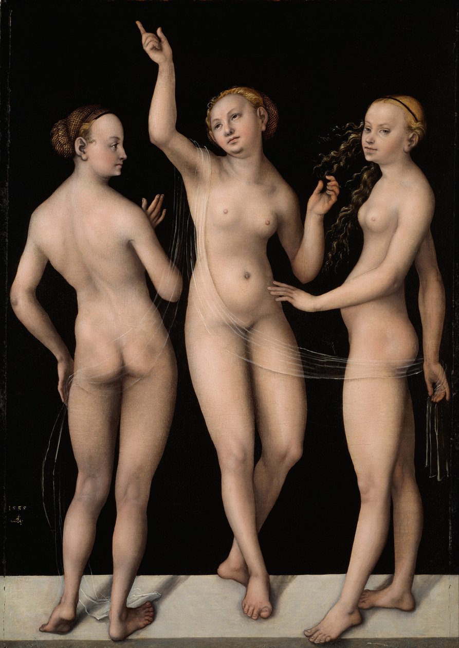 Tři Grácie od Lucas Cranach the Elder