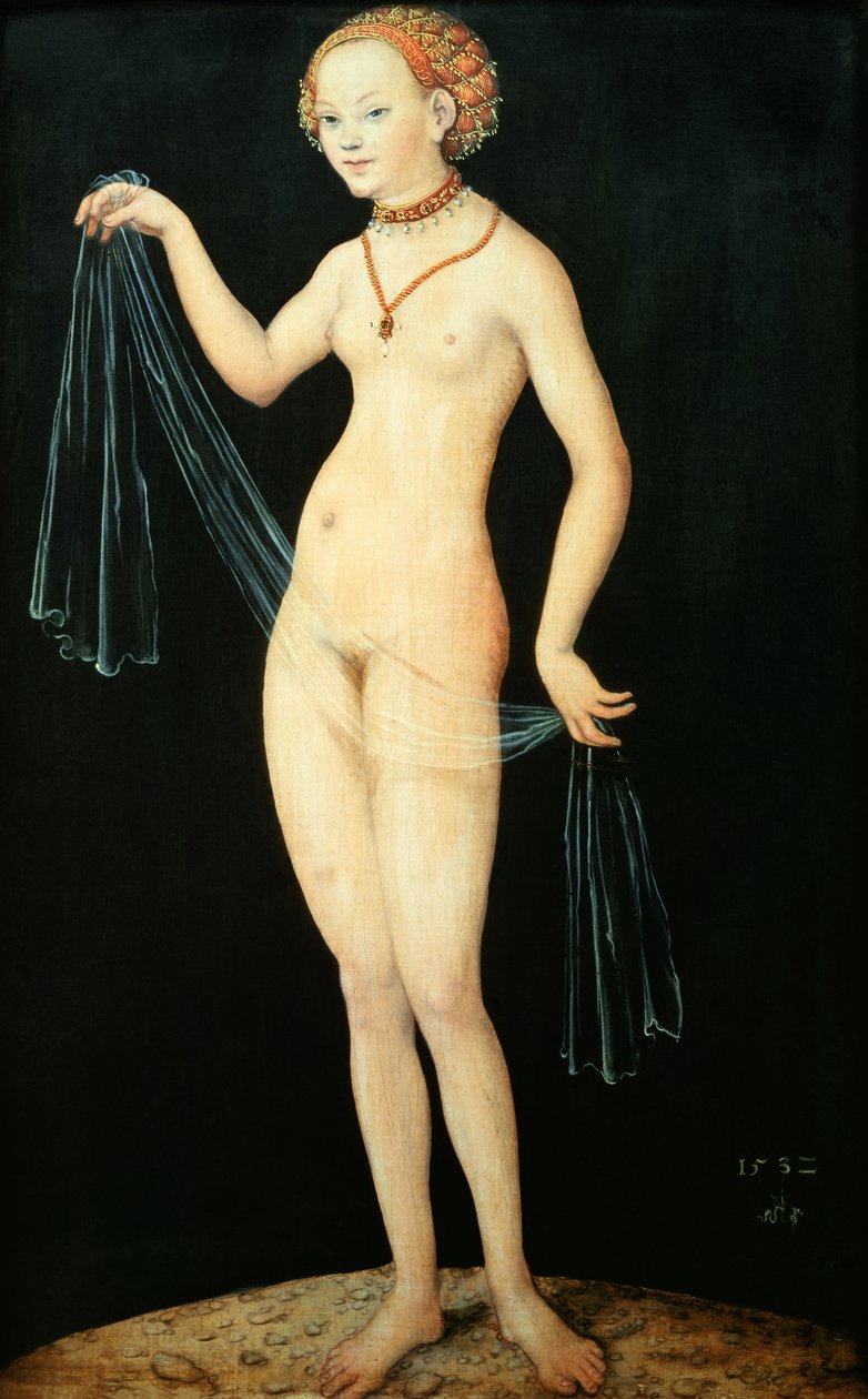 Venuše, 1532 (olej a tempera na červeném bukovém dřevě) od Lucas Cranach the Elder
