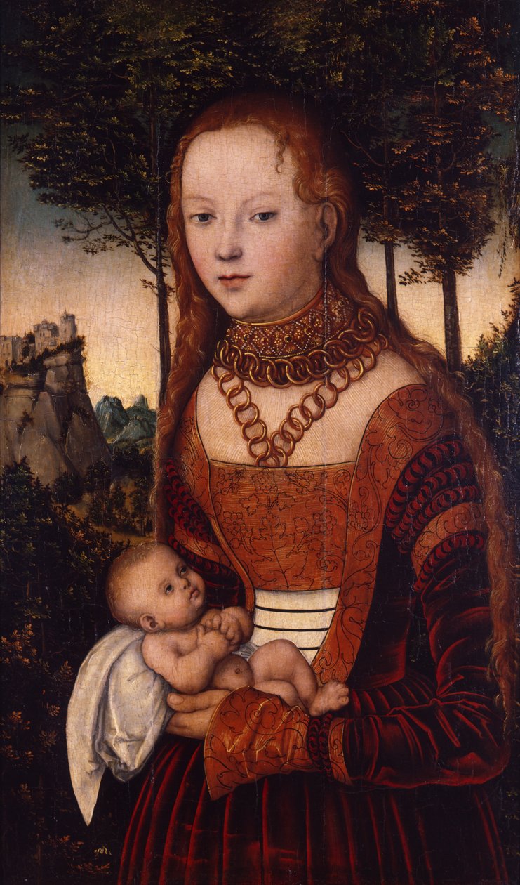 Mladá matka s dítětem od Lucas Cranach the Elder