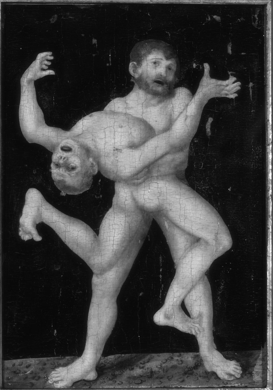 Herkules a Antaeus od Lucas Cranach the Elder