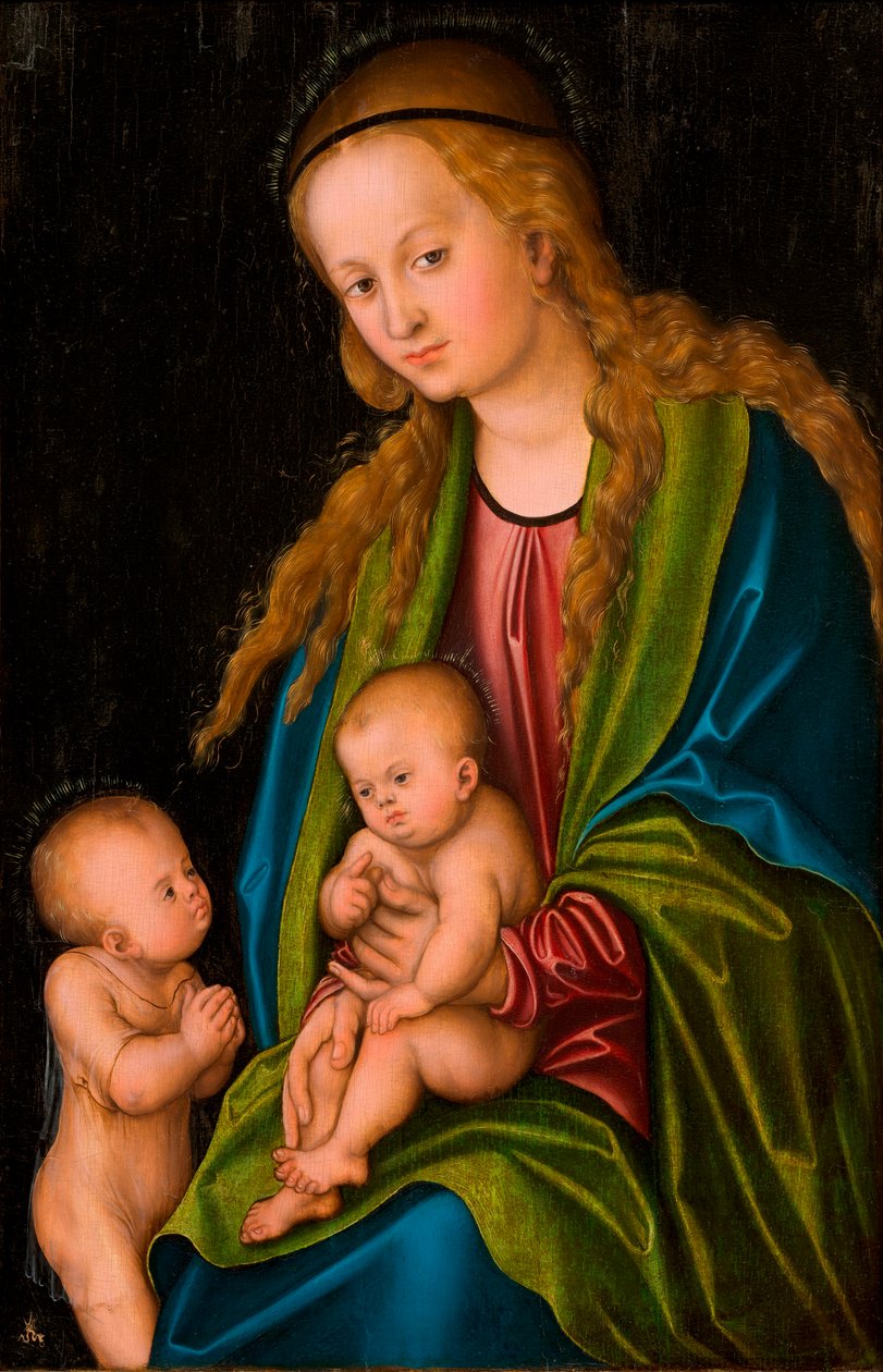 Madona/Panna a dítě s kojencem sv. Jana Křtitele od Lucas Cranach the Elder