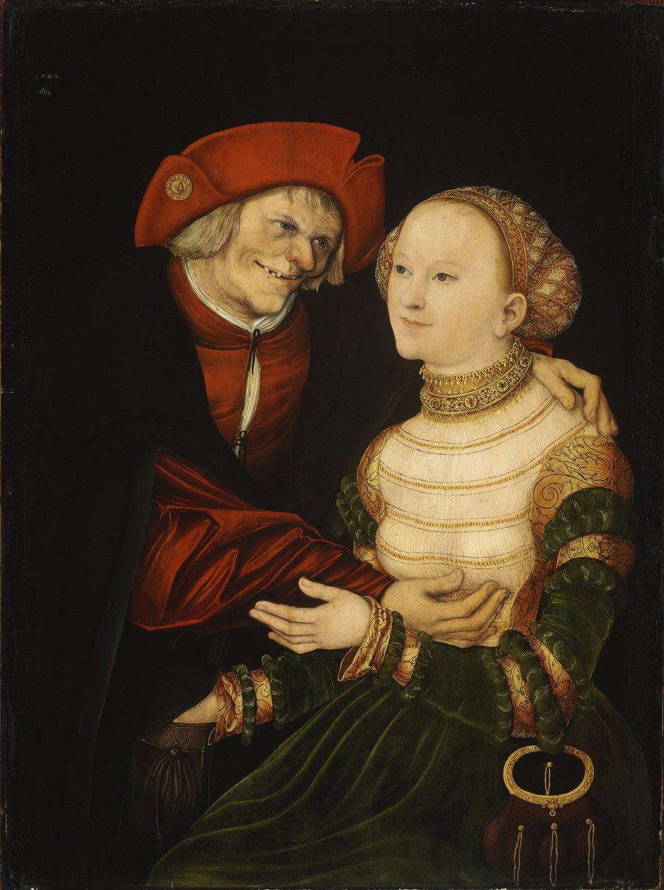 Nemocný pár / Starý muž a mladá žena od Lucas Cranach the Elder