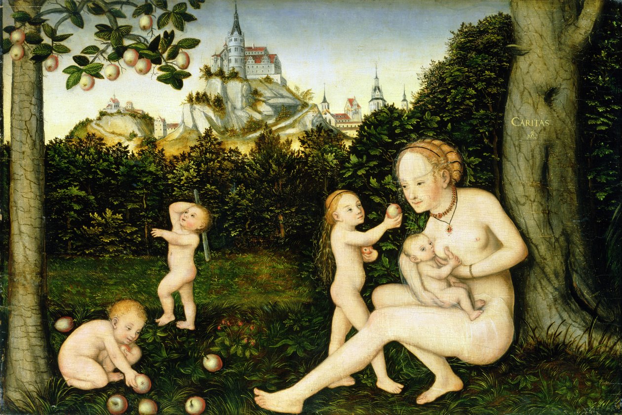 Charita od Lucas Cranach the Younger