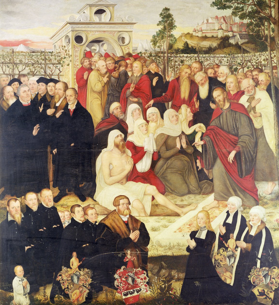 Skupina reformátorů v zázraku (viz také 308463) od Lucas Cranach the Younger
