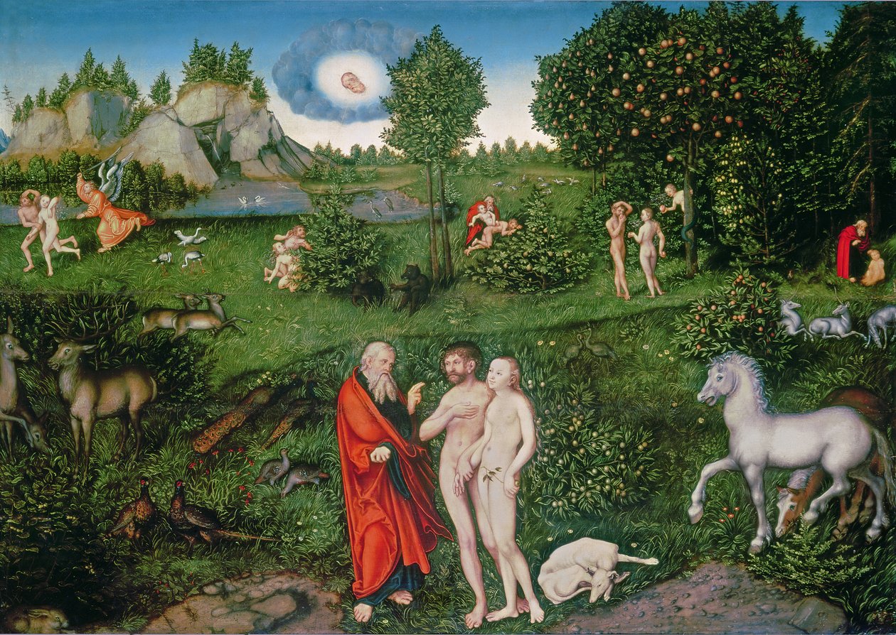 Adam a Eva v zahradě Eden, 1530 od Lucas Cranach the Elder