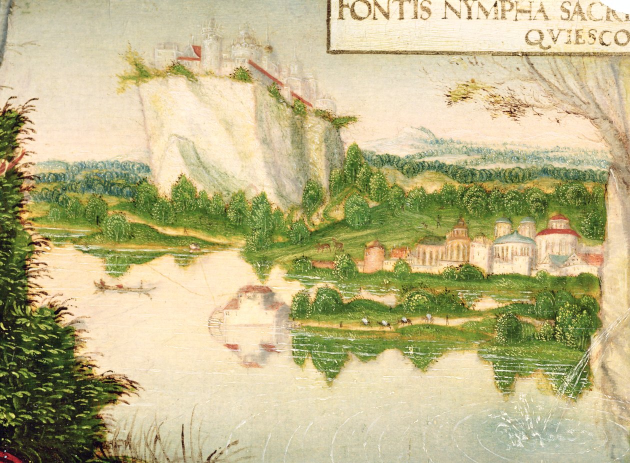 Krajina, detail Resting Naiad (viz 247410) od Lucas the Younger studio of Cranach