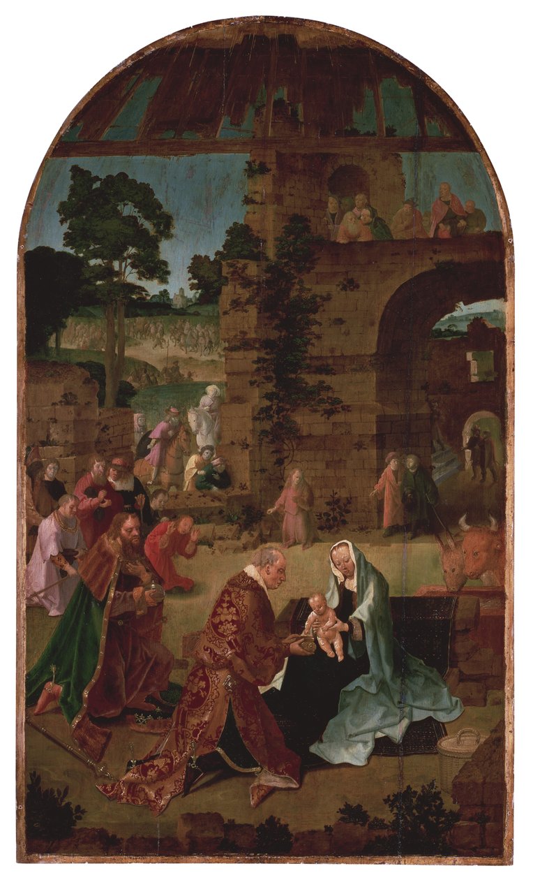 Triptych Klanění tří králů (ústřední panel) od Lucas van Leyden
