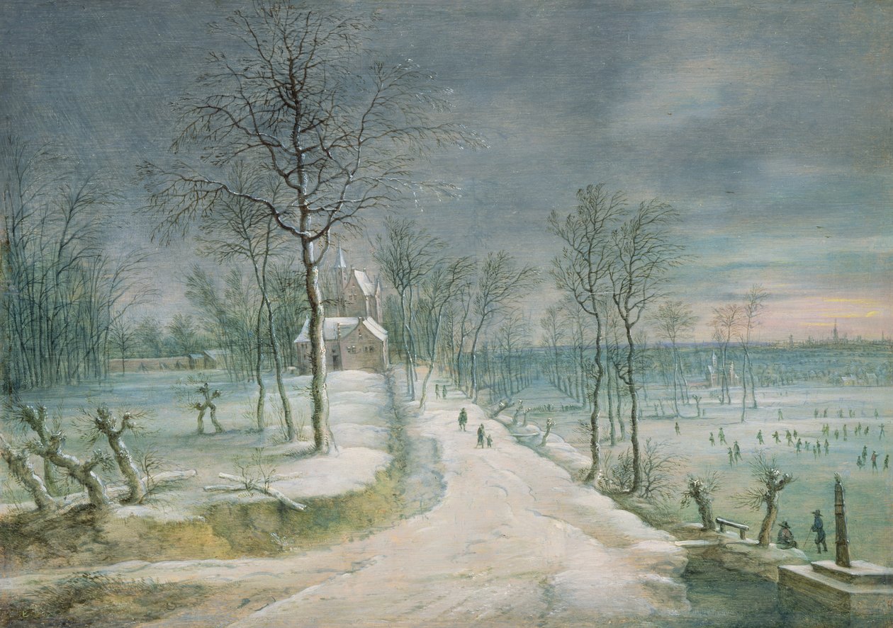 Zimní krajina (panel) od Lucas van Uden