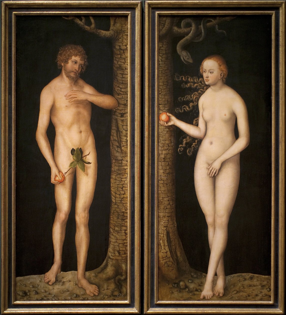Adam a Eva, kolem 1510-20 od Lucas Cranach