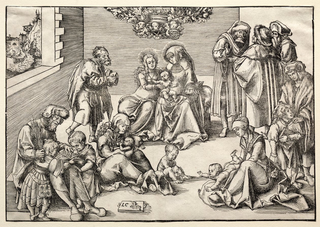 Svatá rodina a příbuzní od Lucas Cranach