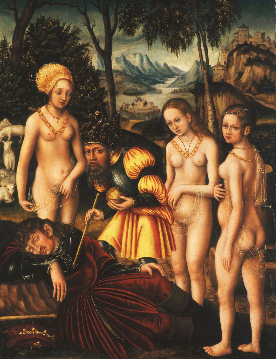 Soud v Paříži, kolem roku 1507 od Lucas Cranach