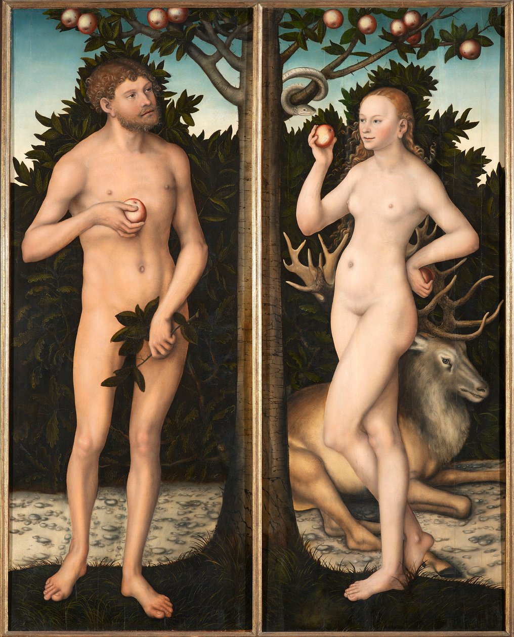 Adam a Eva. od Lucas Cranach the Elder