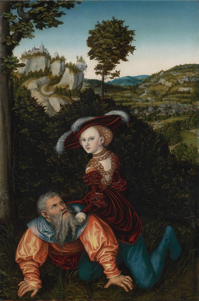 Aristoteles a Phyllis, 1530 od Lucas Cranach the Elder