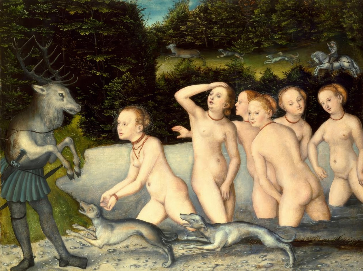 Diana a Actaeon od Lucas Cranach the Elder
