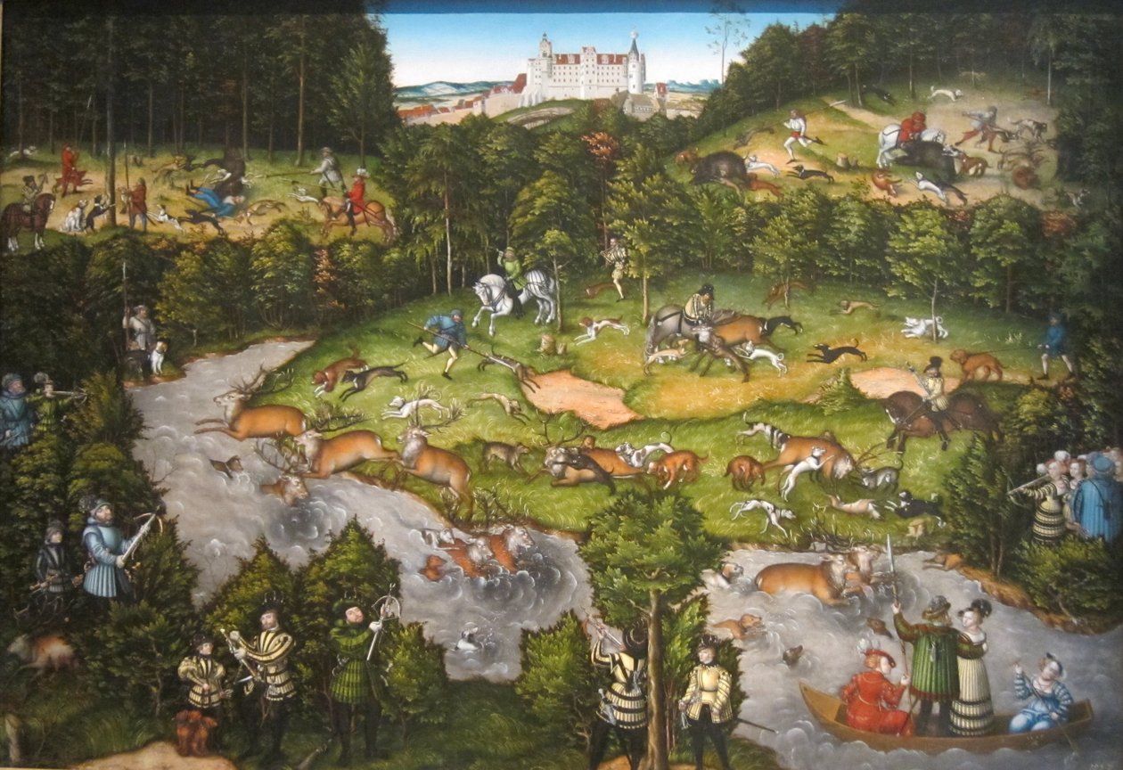 Lov u hradu Hartenfels od Lucas Cranach the Elder