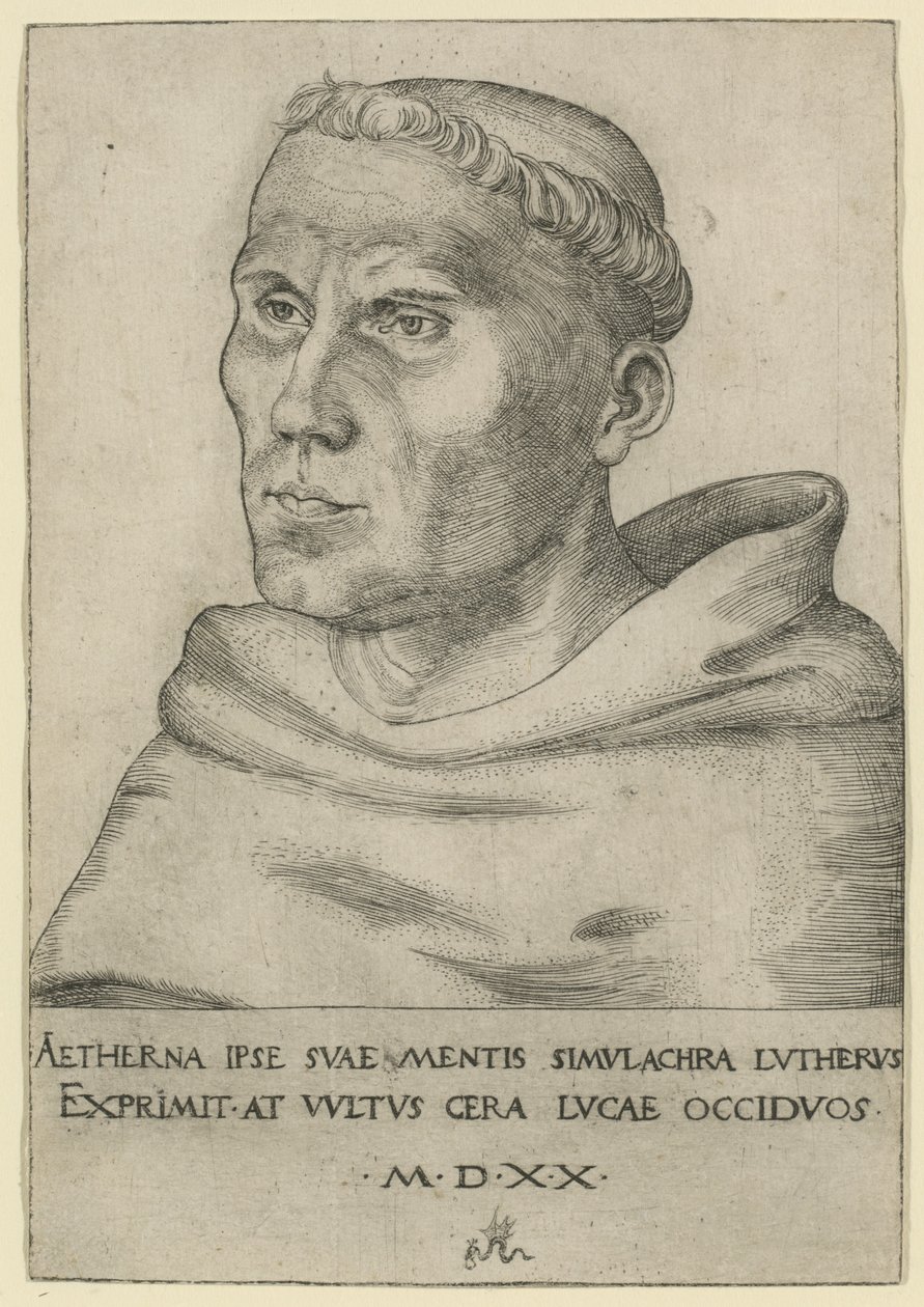 Luther jako augustiniánský mnich od Lucas Cranach the Elder