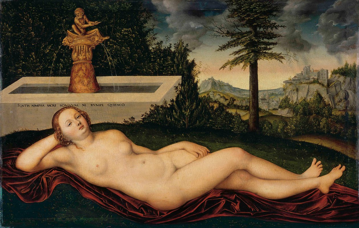 Jarní nymfa u studánky od Lucas Cranach the Elder