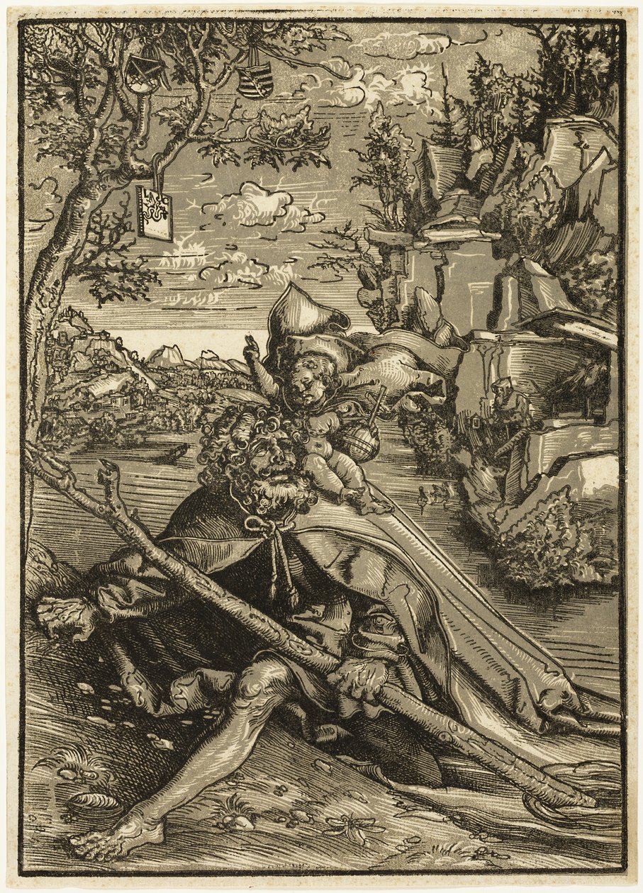 Svatý Kryštof od Lucas Cranach the Elder