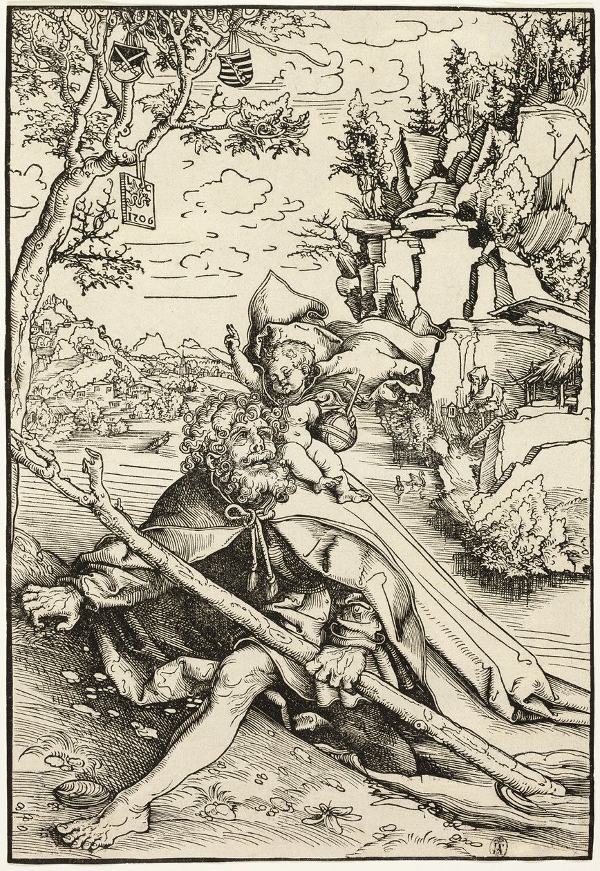 Svatý Kryštof od Lucas Cranach the Elder