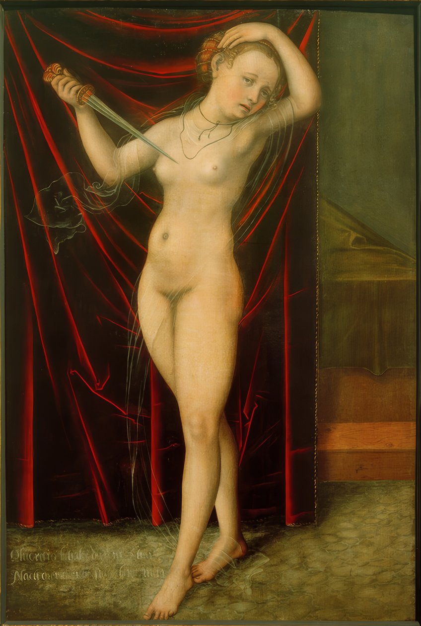 Lucretia sebevražda od Lucas Cranach the Elder