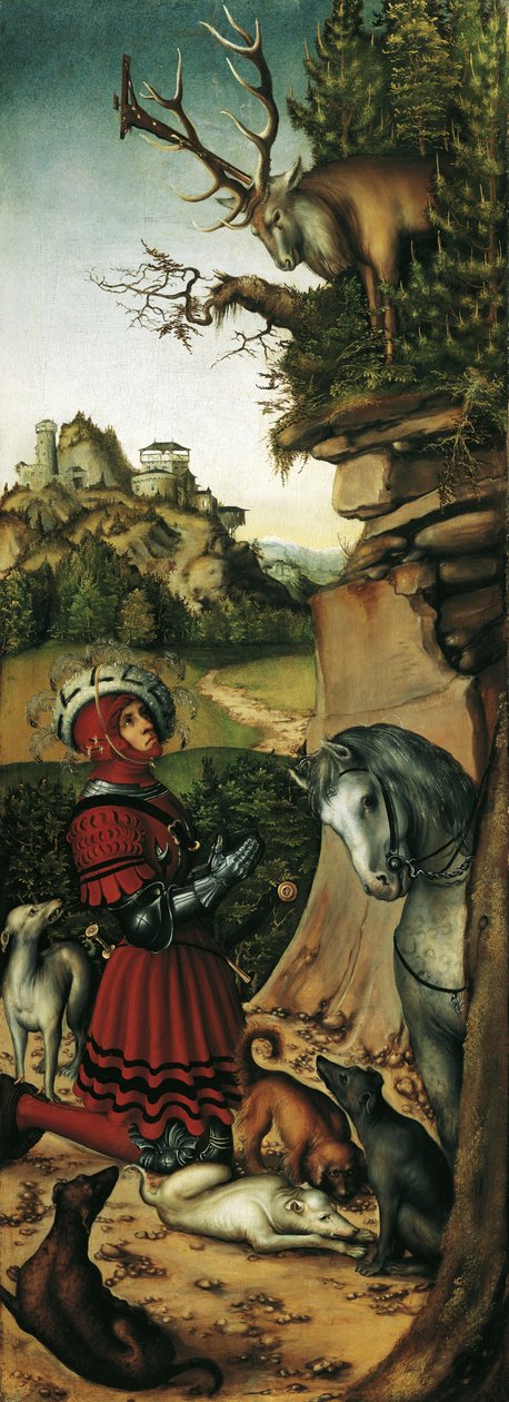 Vize svatého Eustacha od Lucas Cranach the Elder