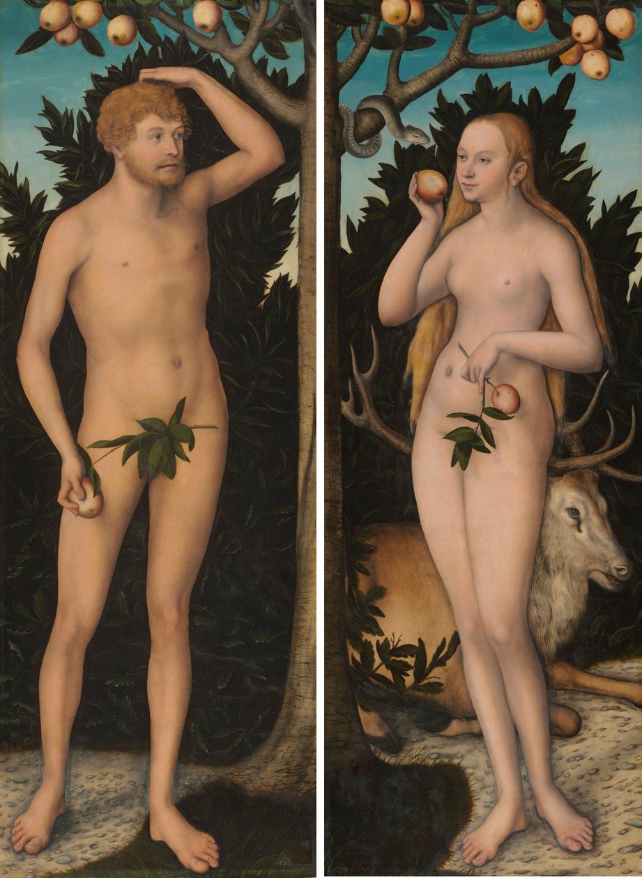 Adam a Eva od Lucas Cranach the Younger