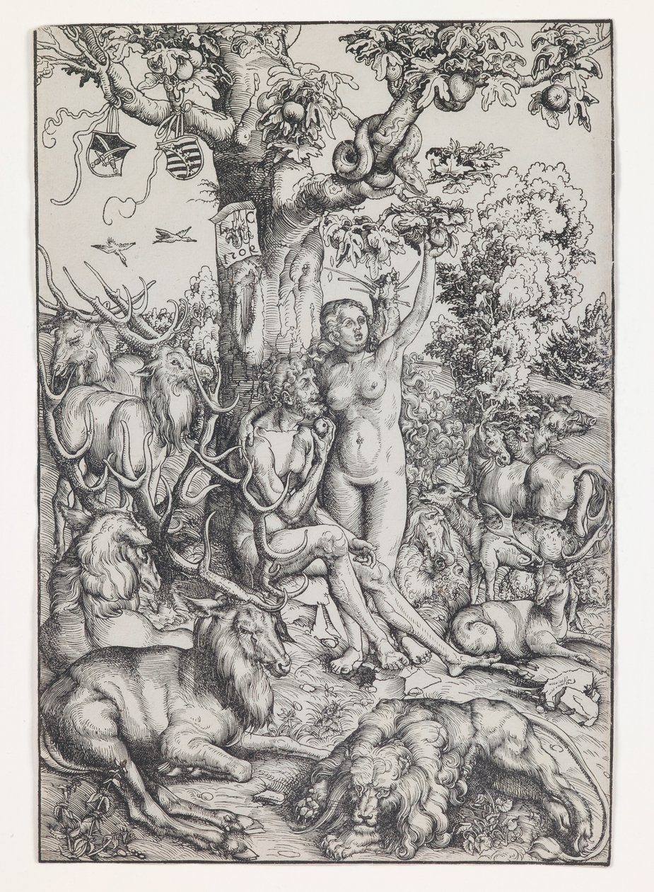 Adam a Eva v ráji od Lucas the Elder Cranach